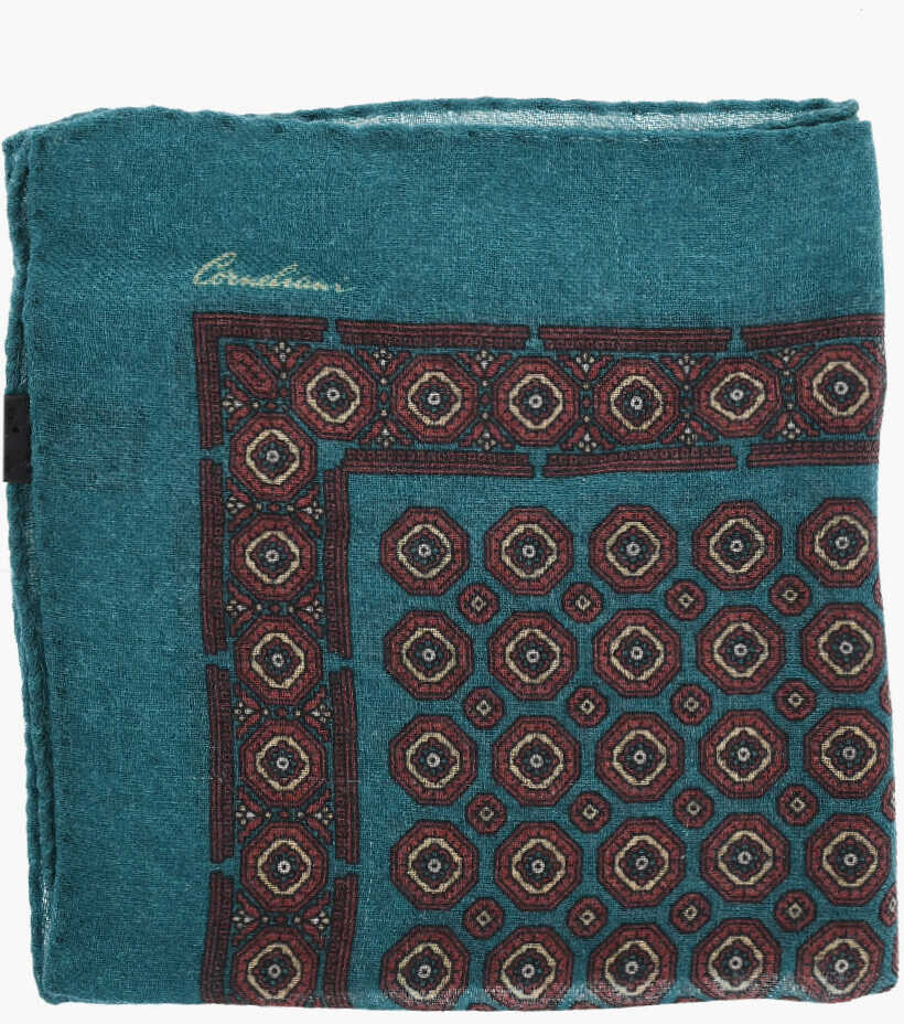 Esarfe CORNELIANI Patterned Wool Pocket Square Green Barbati (BM 19550207) 1