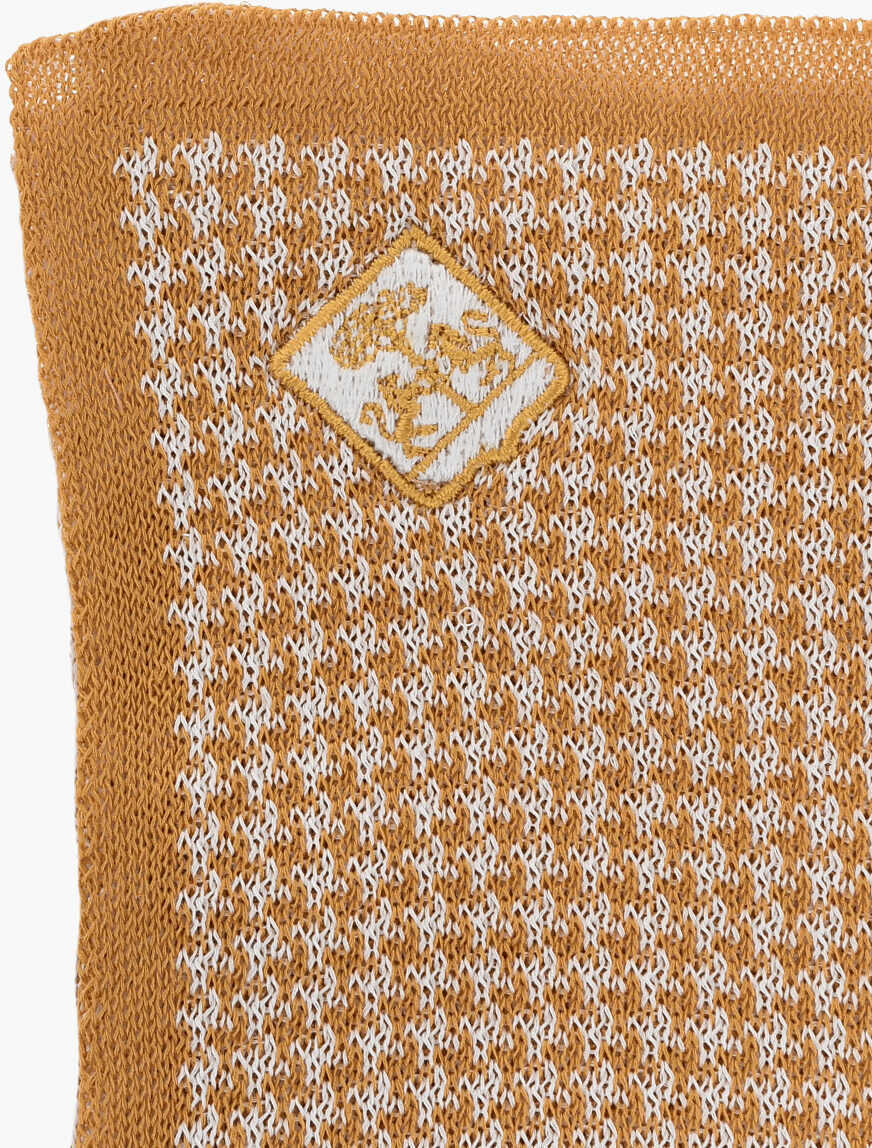 Esarfe CORNELIANI Houndstooth Motif Two-Tone Pocket Square Yellow Barbati (BM 19550219) 2