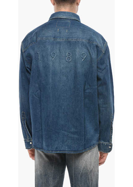 Camasi de blugi 1989 STUDIO Dark Washed Denim Shirt With Snap Buttons Blue Barbati (BM 19550225) 2