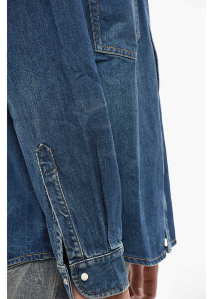 Camasi de blugi 1989 STUDIO Dark Washed Denim Shirt With Snap Buttons Blue Barbati (BM 19550225) 3