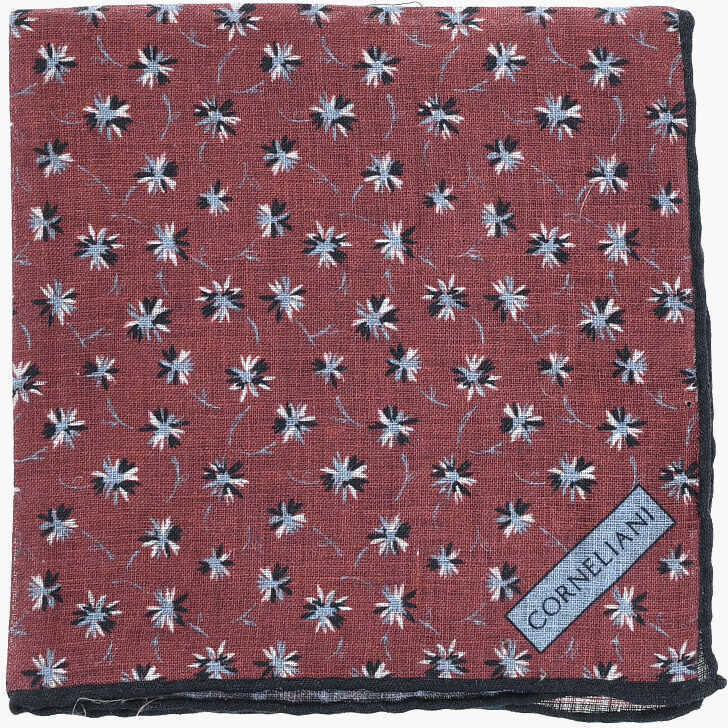 Esarfe CORNELIANI Floral Patterned Linen Pocket Square Red Barbati (BM 19550243) 1