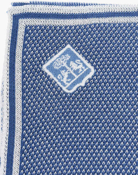 Esarfe CORNELIANI Two-Tone Pocket Square With Embroidered Logo Blue Barbati (BM 19550255) 2