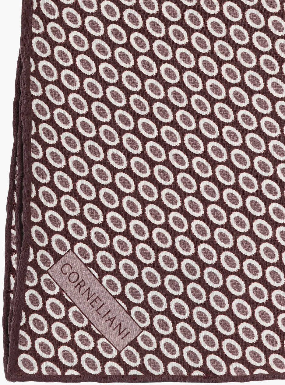 Esarfe CORNELIANI Patterned Silk Pocket Square Burgundy Barbati (BM 19550261) 2