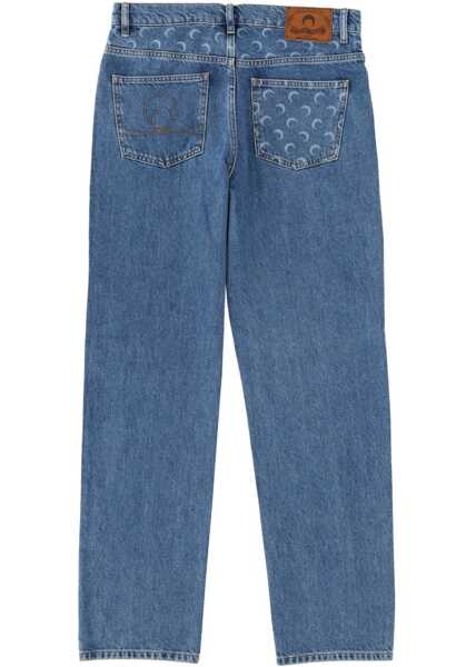Blugi drepti MARINE SERRE Moon Waxed Jeans BLUE Barbati (BM 19550372) 2