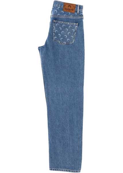 Blugi drepti MARINE SERRE Moon Waxed Jeans BLUE Barbati (BM 19550372) 3