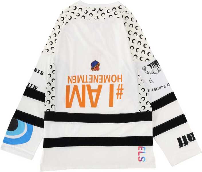 Tricouri MARINE SERRE Upcycle Graphic Field Hockey T-Shirt WHITE Barbati (BM 19550423) 2