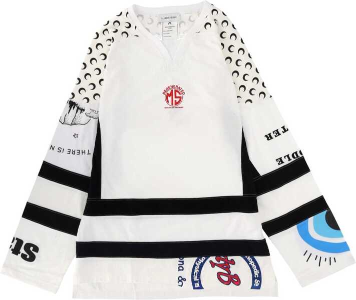 Tricouri MARINE SERRE Upcycle Graphic Field Hockey T-Shirt WHITE Barbati (BM 19550423) 1