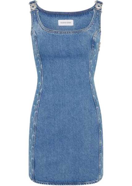 Rochii casual MARINE SERRE Moon Laser Mini Dress BLUE Femei (BM 19550459) 1