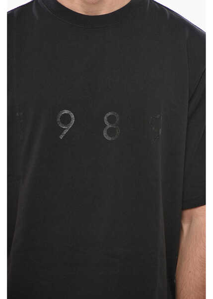 Tricouri 1989 STUDIO Crew Neck T-Shirt With Ton Sur Ton Logo Black Barbati (BM 19550723) 3