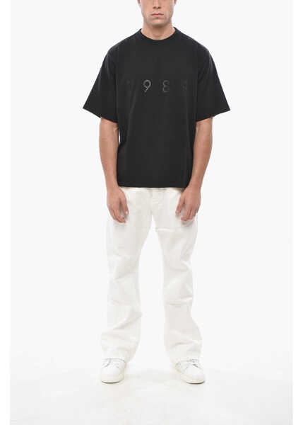 Tricouri 1989 STUDIO Crew Neck T-Shirt With Ton Sur Ton Logo Black Barbati (BM 19550723) 4