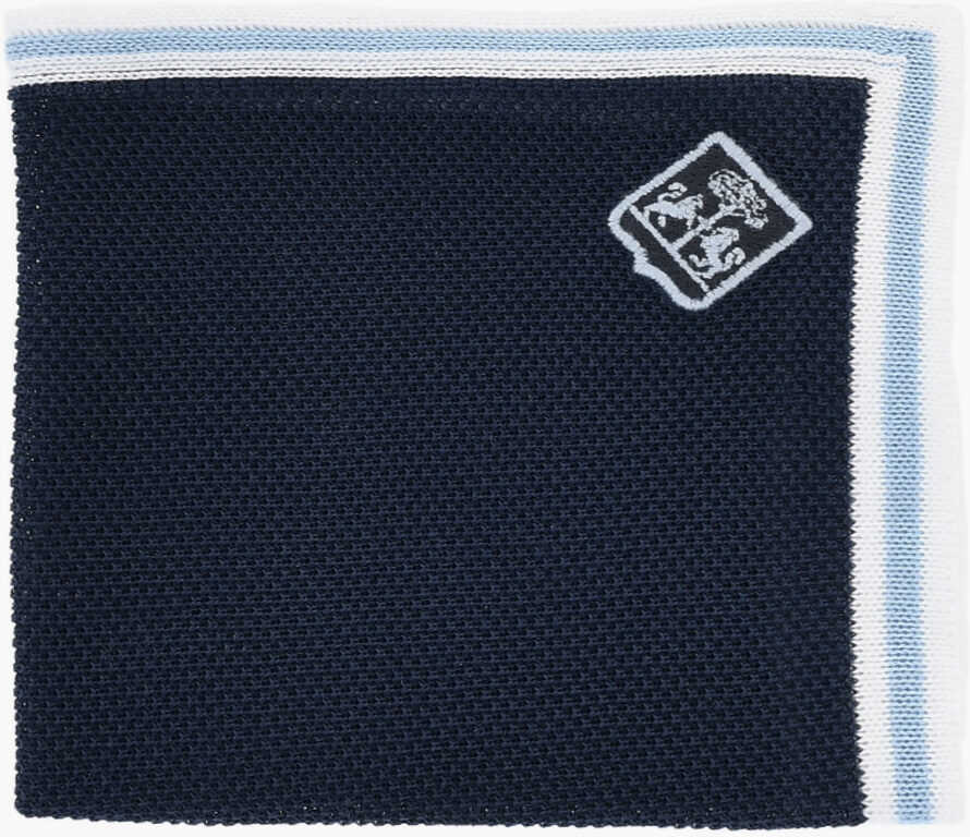 Esarfe CORNELIANI Cotton Pocket Square With Contrasting Edge Blue Barbati (BM 19550759) 1