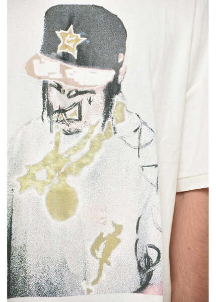 Tricouri 1989 STUDIO Crew Neck H-Town T-Shirt With Front Print White Barbati (BM 19550765) 3