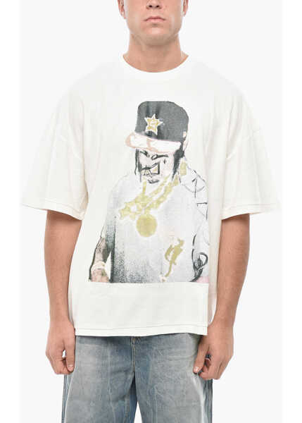 Tricouri 1989 STUDIO Crew Neck H-Town T-Shirt With Front Print White Barbati (BM 19550765) 1