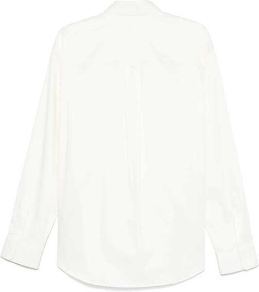 Camasi casual DSQUARED2 Dropped Shoulder Popeline Shirt With Embroidered Logo White Barbati (BM 19550768) 2