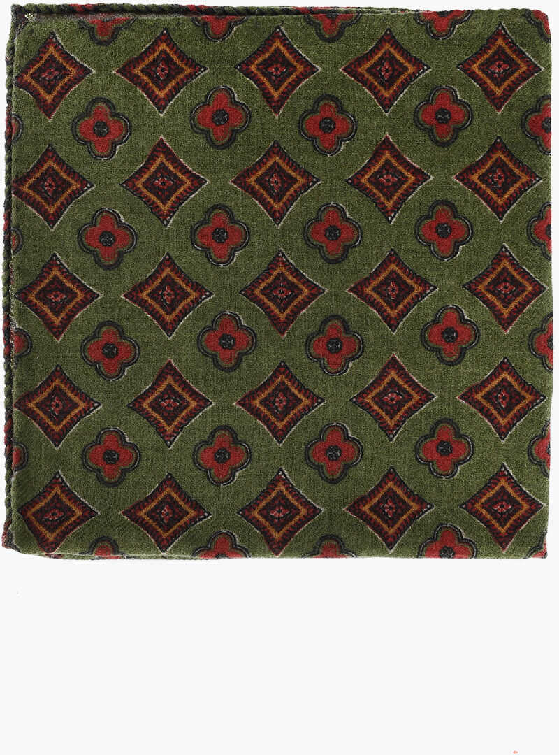 Esarfe CORNELIANI Cc Collection Patterned Wool Pocket Square Green Barbati (BM 19550786) 1