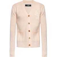 Cardigane Solid Color V-Neck Swirl Cardigan With Embroidered Logo Barbati