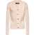 AMIRI Solid Color V-Neck Swirl Cardigan With Embroidered Logo Pink