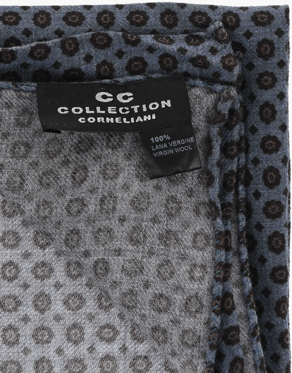 Esarfe CORNELIANI Cc Collection Virgin Wool Pocket Square With Pattern Blue Barbati (BM 19550807) 3