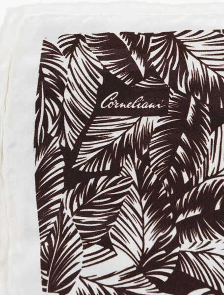Esarfe CORNELIANI Plant Motif Silk Pocket Square Brown Barbati (BM 19550813) 2