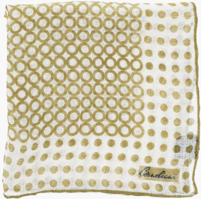 Esarfe CORNELIANI Geometrical Patterned Linen Pocket Square Green Barbati (BM 19550819) 1