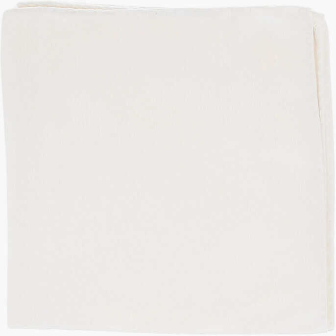 Esarfe CORNELIANI Cc Collection Solid Color Silk Pocket Square White Barbati (BM 19550837) 1