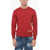 DSQUARED2 Crew Neck Virgin Wool Sweater With Flocked Logo Red