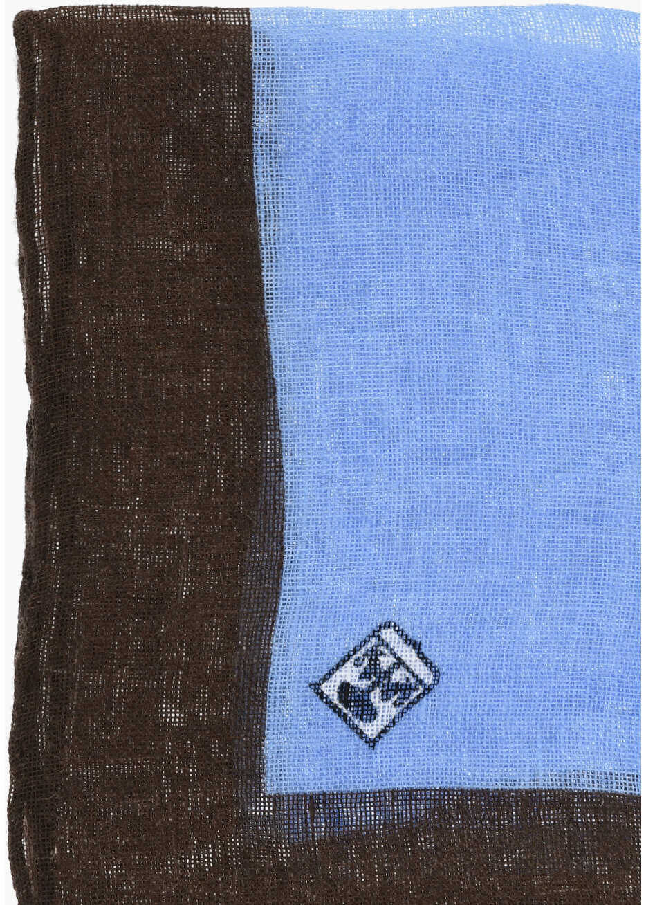 Esarfe CORNELIANI Linen Pocket Square With Contrasting Border Blue Barbati (BM 19550915) 3