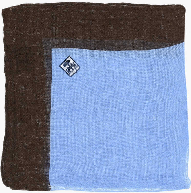 Esarfe CORNELIANI Linen Pocket Square With Contrasting Border Blue Barbati (BM 19550915) 1