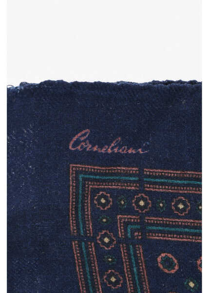 Esarfe CORNELIANI Patterned Wool Pocket Square Blue Barbati (BM 19550924) 2