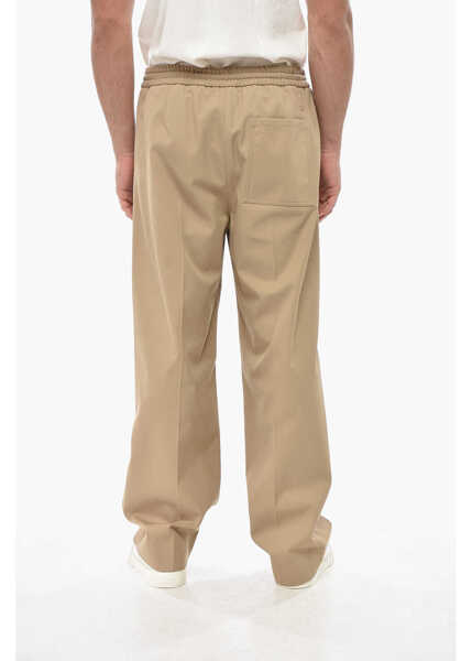 Pantaloni casual 1989 STUDIO Cotton Blend Pants With Elastic Waistband Beige Barbati (BM 19550954) 2