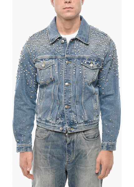 Geci de blugi 1989 STUDIO Denim Jacket With Crystals Embellishment Blue Barbati (BM 19550960) 1