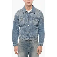 Geci de blugi Denim Jacket With Crystals Embellishment Barbati