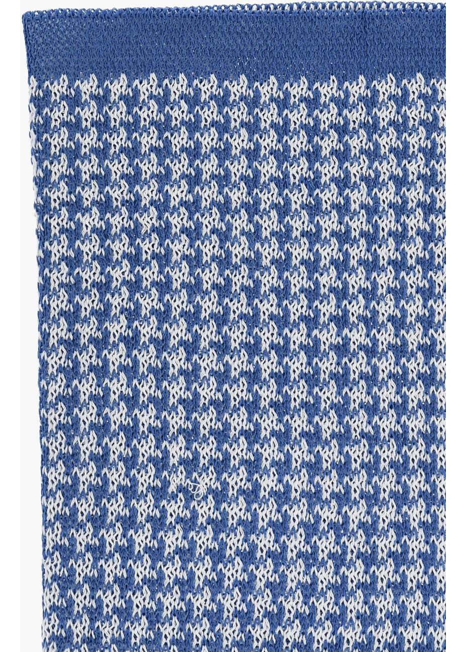Esarfe CORNELIANI Houndstooth Motif Two-Tone Pocket Square Blue Barbati (BM 19550975) 3