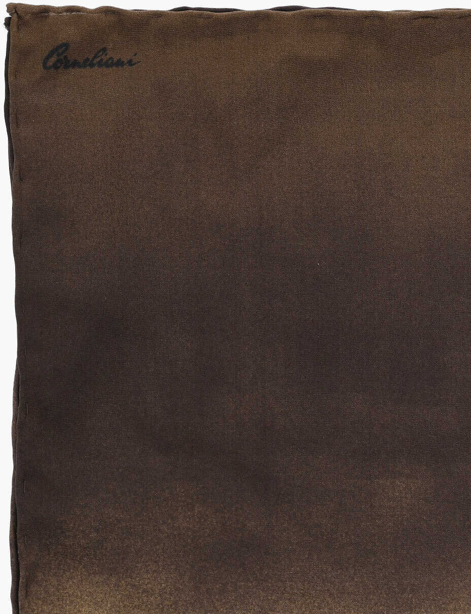 Esarfe CORNELIANI Shaded Effect Silk Pocket Square Brown Barbati (BM 19551002) 2