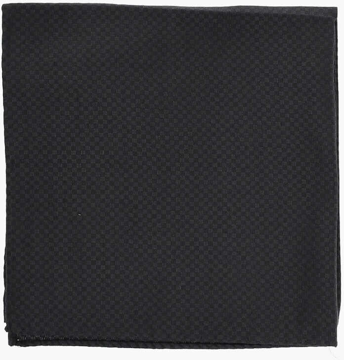 Esarfe CORNELIANI Checked Pocket Square With Lurex Details Black Barbati (BM 19551155) 1