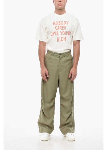 Pantaloni casual 1989 STUDIO Straight Leg Piping Pants Green Barbati (BM 19551188) 4