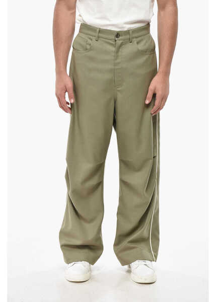 Pantaloni casual 1989 STUDIO Straight Leg Piping Pants Green Barbati (BM 19551188) 1