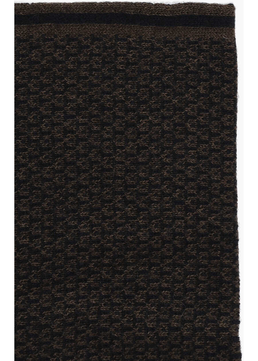 Esarfe CORNELIANI Jacquard Motif Silk And Cashmere Pocket Square Brown Barbati (BM 19551191) 3
