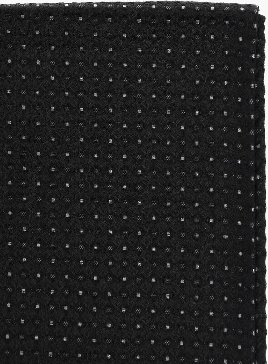 Esarfe CORNELIANI Cc Collection Silk Pocket Square With Micro Motifs Black Barbati (BM 19551200) 2