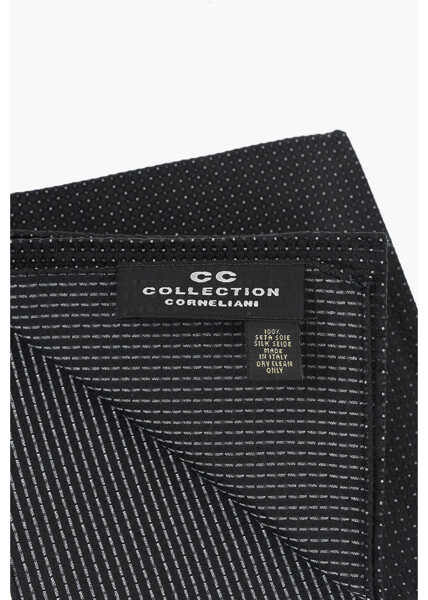 Esarfe CORNELIANI Cc Collection Silk Pocket Square With Micro Motifs Black Barbati (BM 19551200) 3
