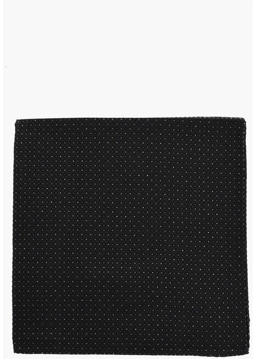 Esarfe CORNELIANI Cc Collection Silk Pocket Square With Micro Motifs Black Barbati (BM 19551200) 1