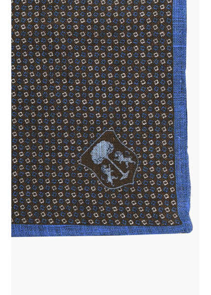 Esarfe CORNELIANI Id Linen Pocket Square With Micro Motifs Brown Barbati (BM 19551227) 2