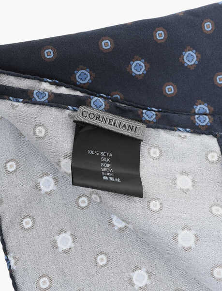 Esarfe CORNELIANI Patterned Pure Silk Pocket Square Blue Barbati (BM 19551233) 3