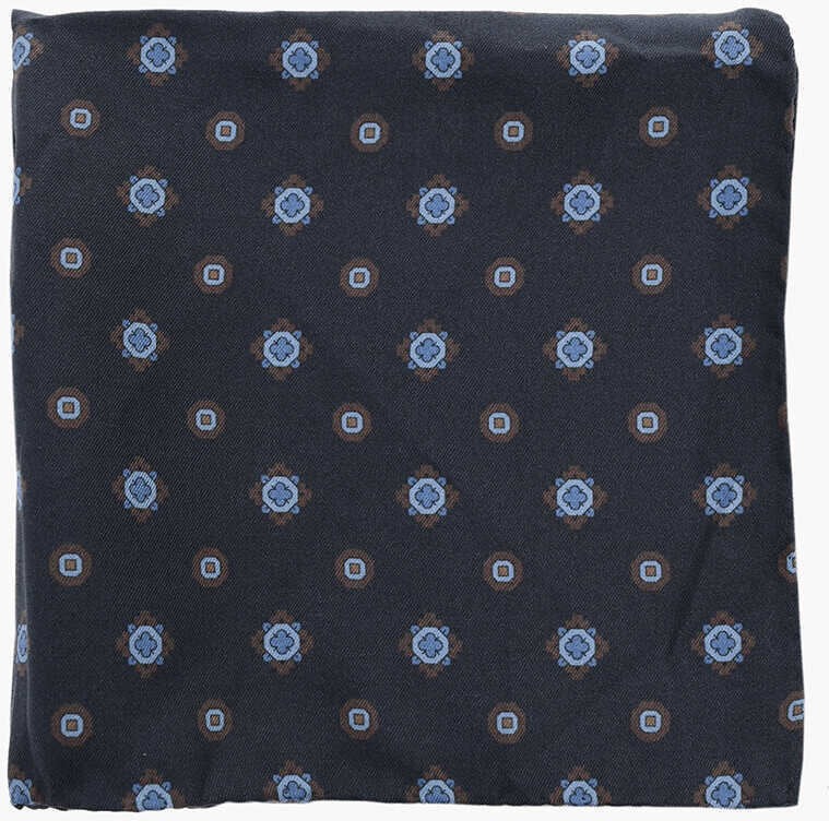Esarfe CORNELIANI Patterned Pure Silk Pocket Square Blue Barbati (BM 19551233) 1