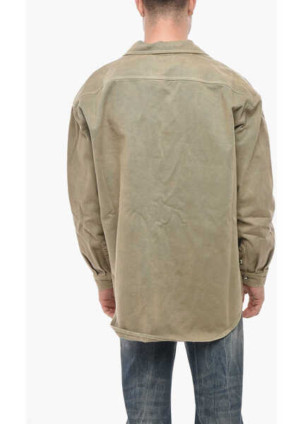 Geci de blugi 1989 STUDIO Light Washed Denim Overshirt With Breast-Pocket Beige Barbati (BM 19551236) 2