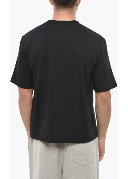 Tricouri 1989 STUDIO Crew Neck Cotton T-Shirt With Embroidered Logo Black Barbati (BM 19551362) 2