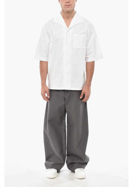 Camasi casual 1989 STUDIO Short Sleeved Striped Shirt White Barbati (BM 19551380) 4