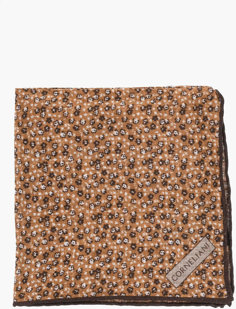 Esarfe CORNELIANI Patterned Linen Pocket Square Orange Barbati (BM 19551419) 1