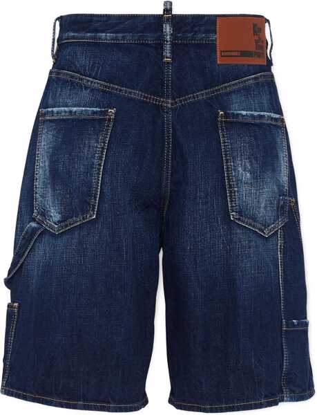 Pantaloni scurti DSQUARED2 Delav Denim Cargo Shorts Blue Barbati (BM 19551542) 2