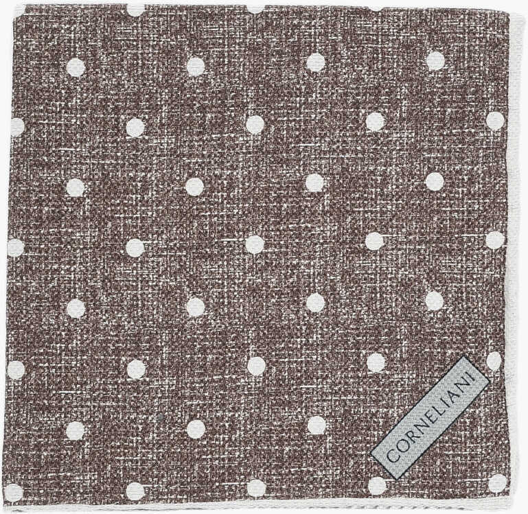 Esarfe CORNELIANI Double Patterned Silk Pocket Square Brown Barbati (BM 19551578) 1